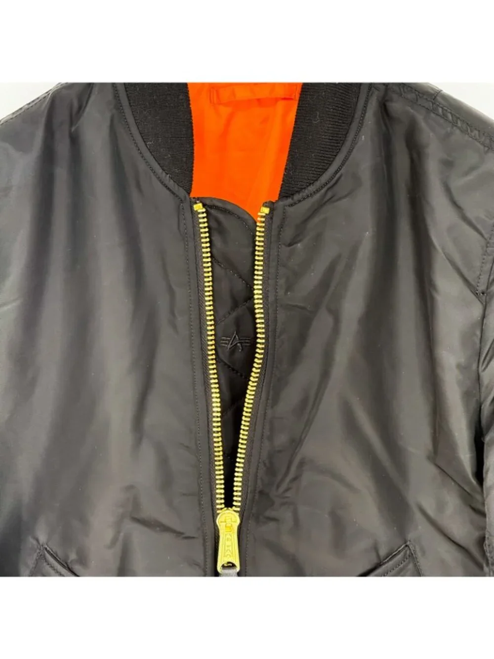 Alpha Industries MA1 Bomber Jacket Black Slim Fit Nylon Flight Mens XS Outerwear